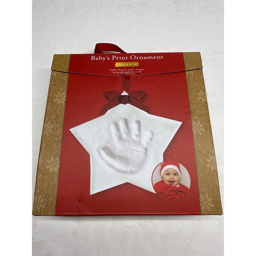 Kate & Milo Babys Print Ornament Clay Handprint Footprint Kit Star Shape NEW